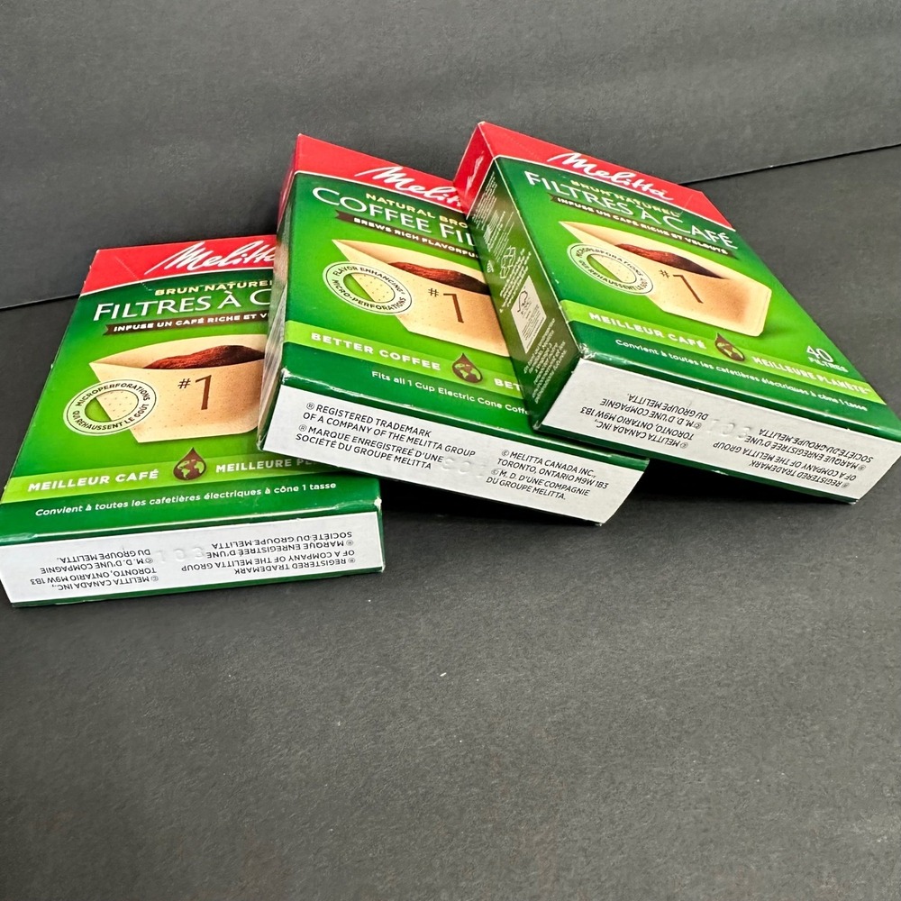 Melitta Coffee Filters #1 Natural Brown Cone 3 Pack 120 Count Total 62012 - Picture 5 of 5